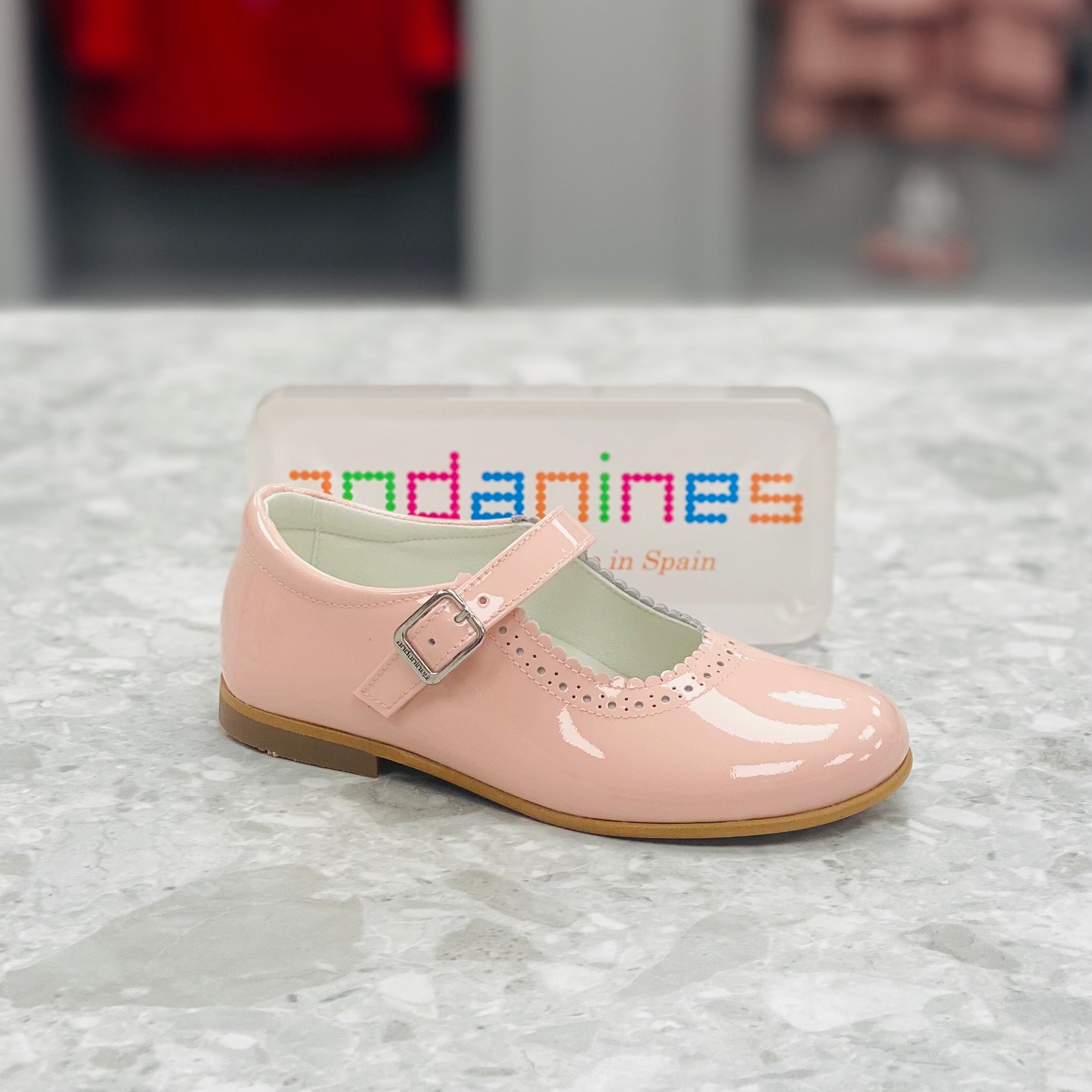 ANDANINES Pink Girls Patent Leather Mary Jane Shoes