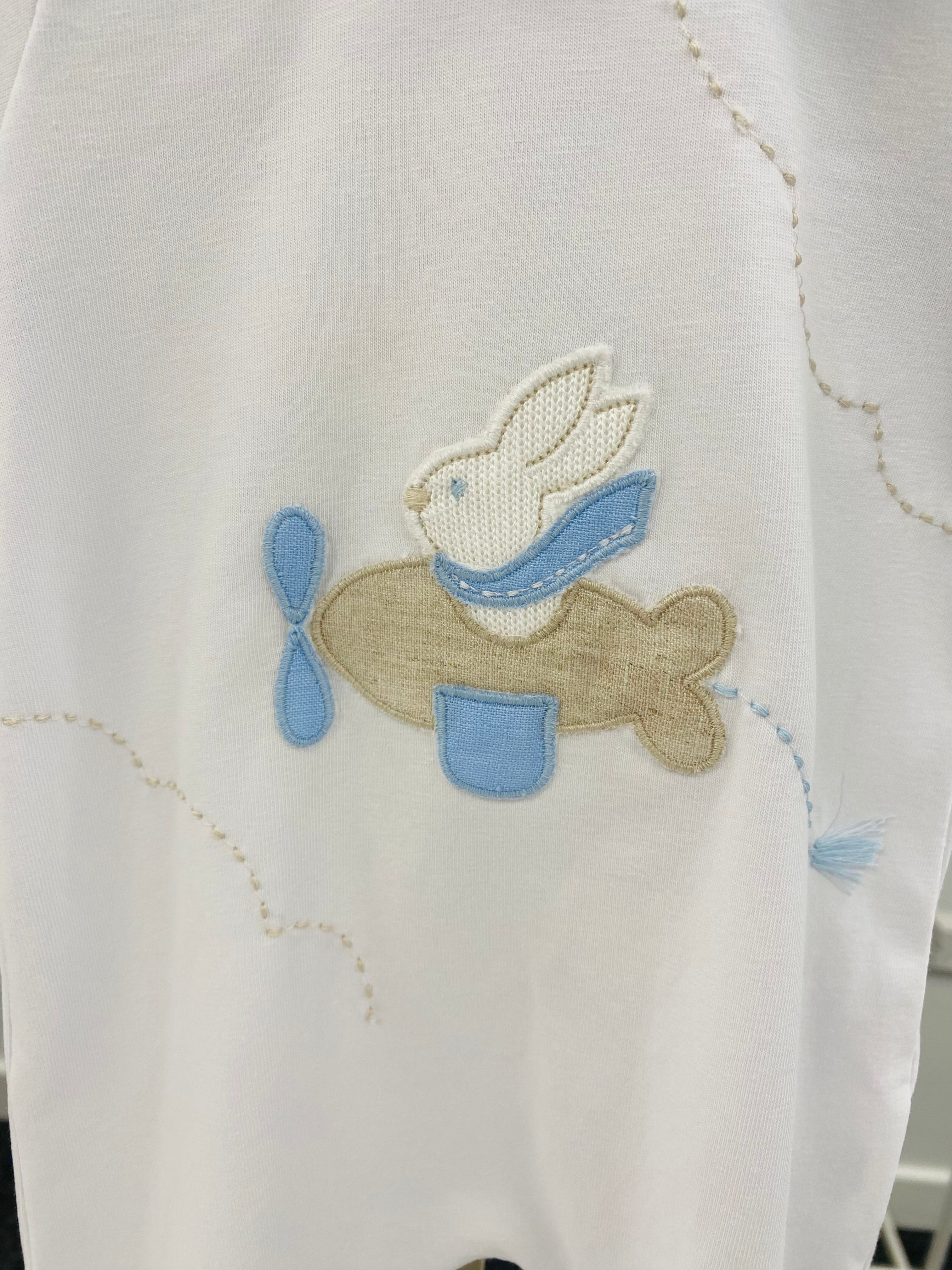 BIMBALO Boys Blue Aeroplane Babygrow & Blanket