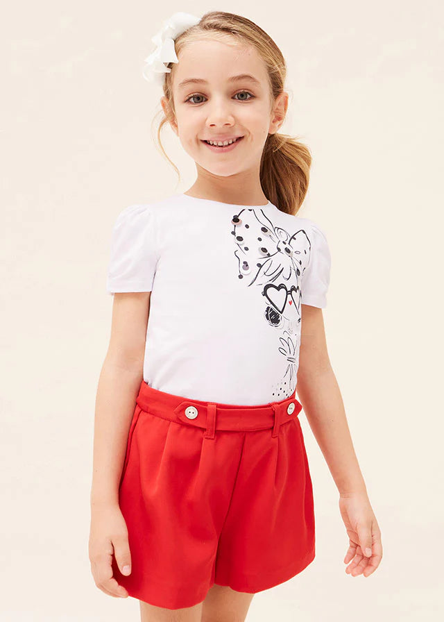 MAYORAL Girls White Sequin Motif T-Shirt - CLEARANCE SALE