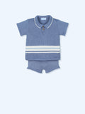 MAC ILUSION Provenza Blue Boys Knitted Short Set - 9624