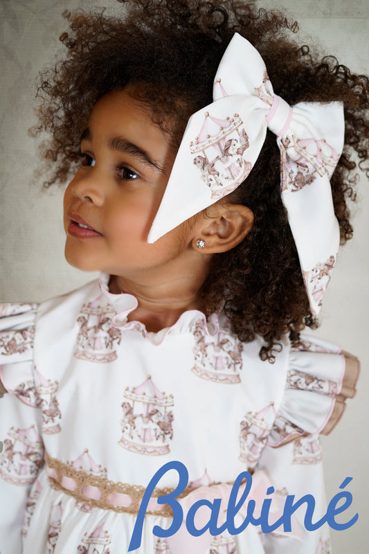 PRE ORDER AW25 BABINE Carousel Girls Pink Hair Bow