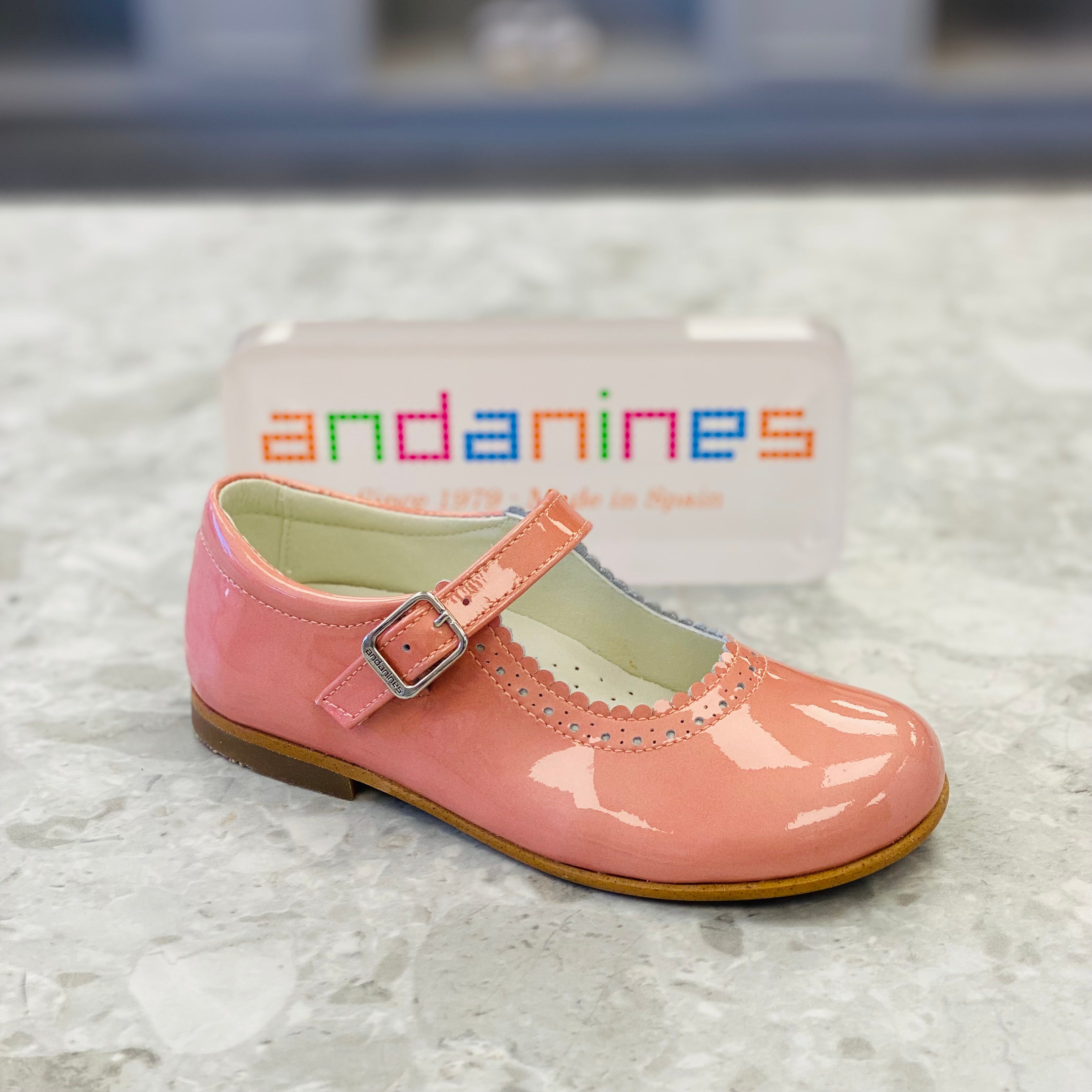 ANDANINES Coral Pearl Girls Leather Mary Jane Shoes - CLEARANCE SALE