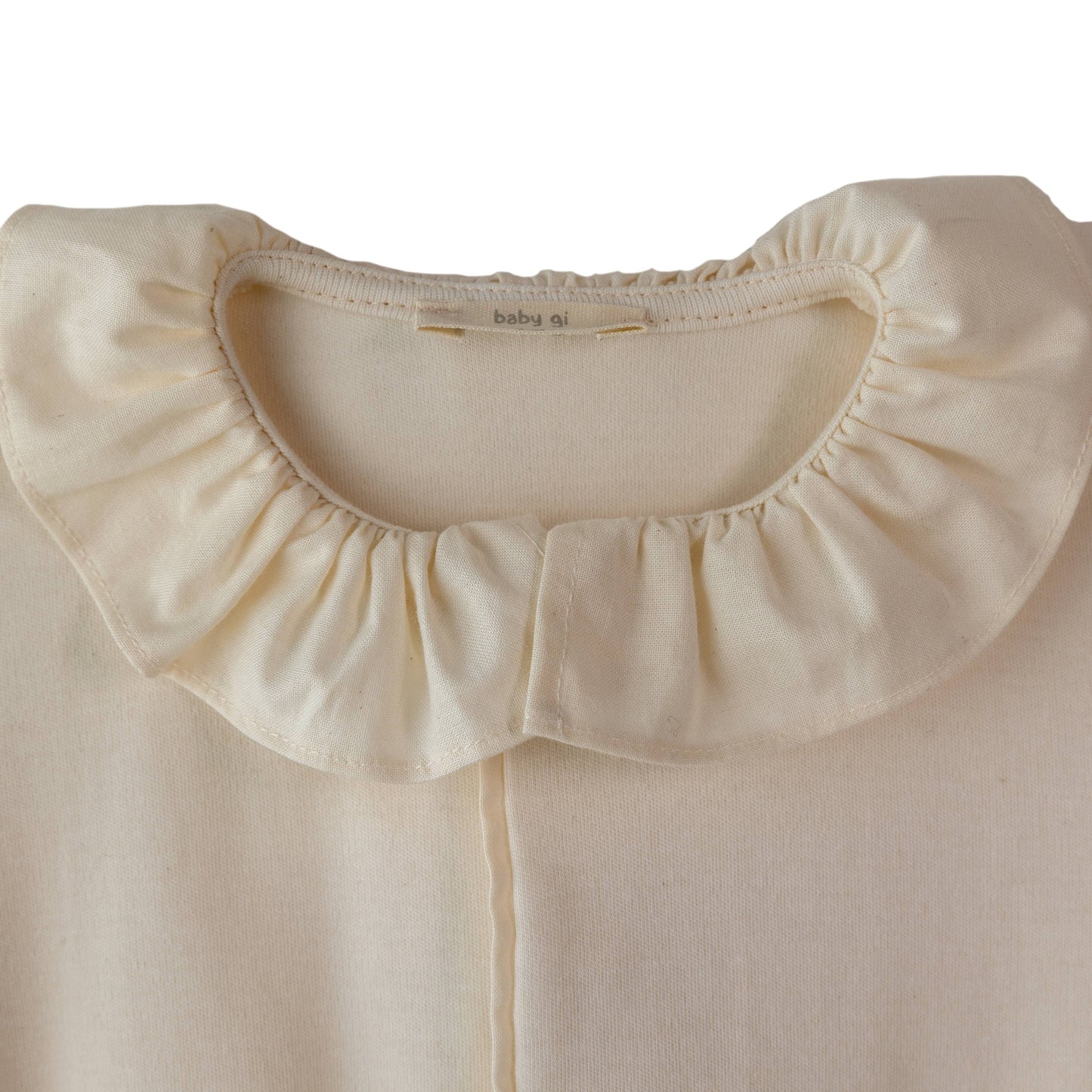 BABY GI Angel Wings Beige Unisex Frill Collar Cotton Babygrow