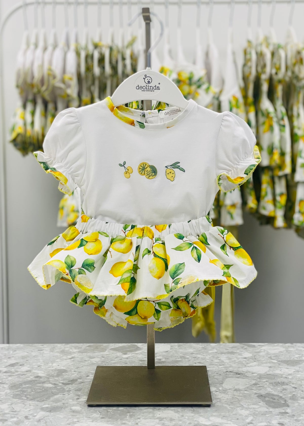 Deolinda Sorrento girls lemon print jam pant set 26604