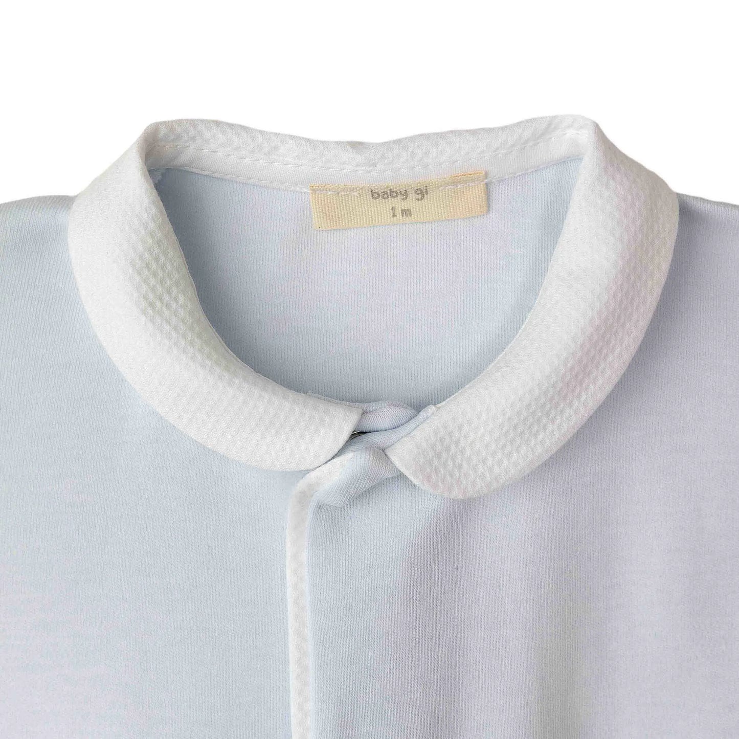 BABY GI Angel Wings Blue Boys Peter Pan Collar Cotton Babygrow