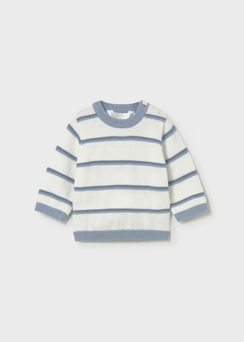 Mayoral boys blue trouser set with striped knitted jumper – style 1302