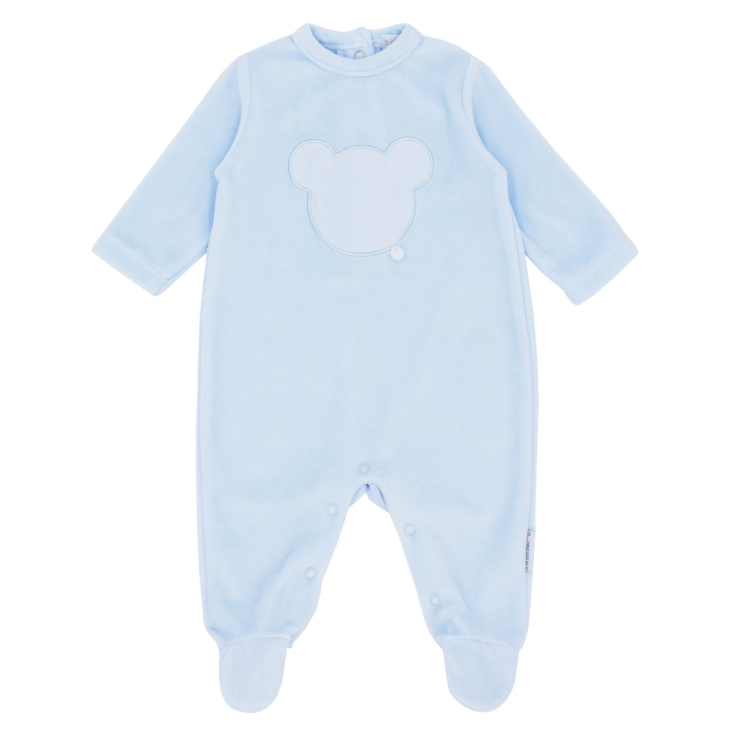 BLUES BABY Teddy Boys Blue Velour Babygrow