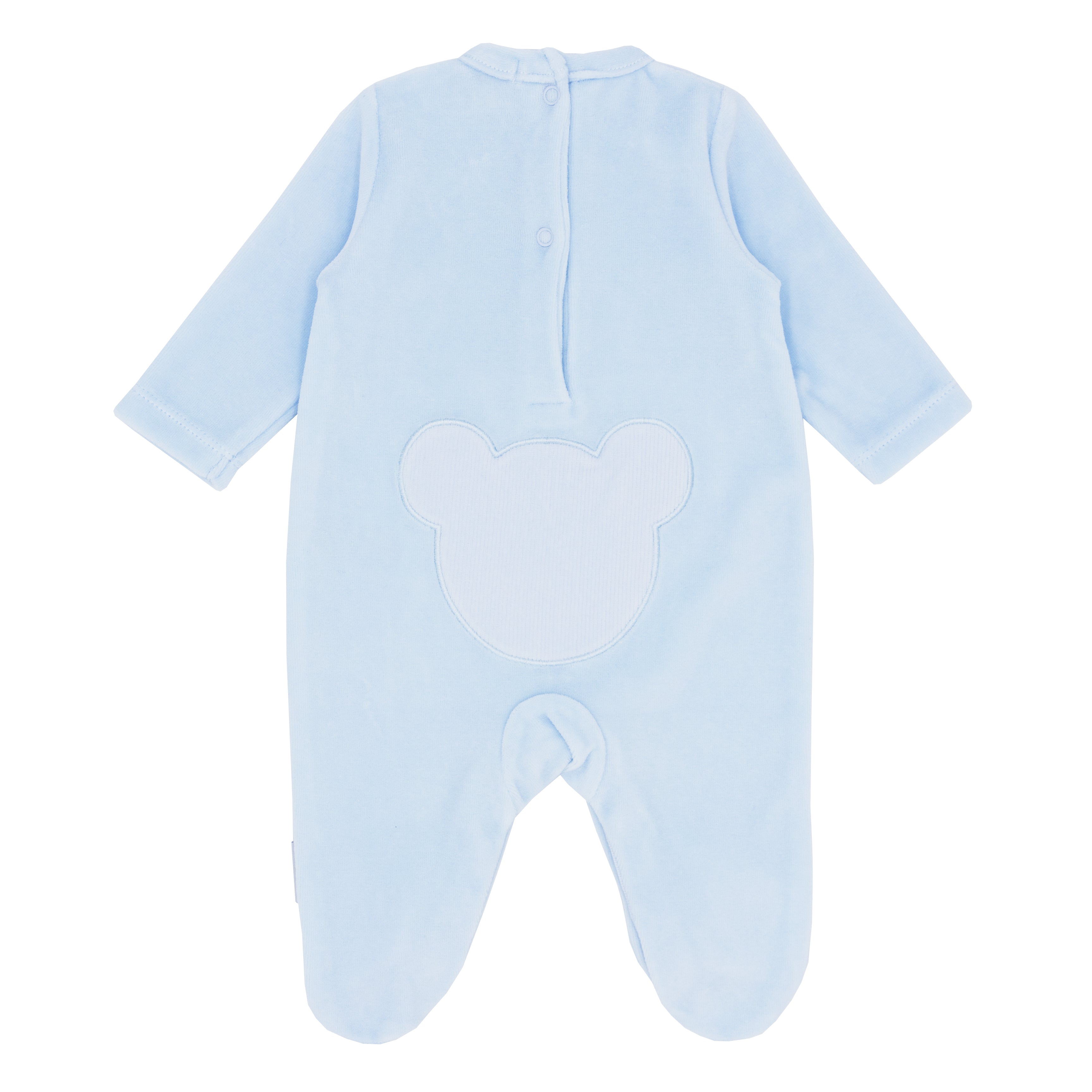 BLUES BABY Teddy Boys Blue Velour Babygrow - CLEARANCE SALE