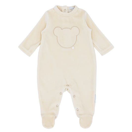 BLUES BABY Teddy Unisex Caramel Velour Babygrow