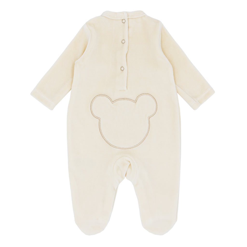 BLUES BABY Teddy Unisex Caramel Velour Babygrow - CLEARANCE SALE