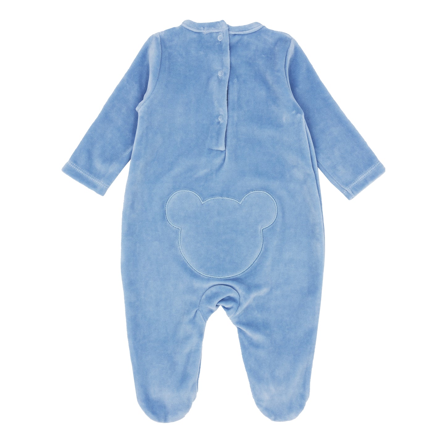 BLUES BABY Teddy Boys Powder Blue Velour Babygrow