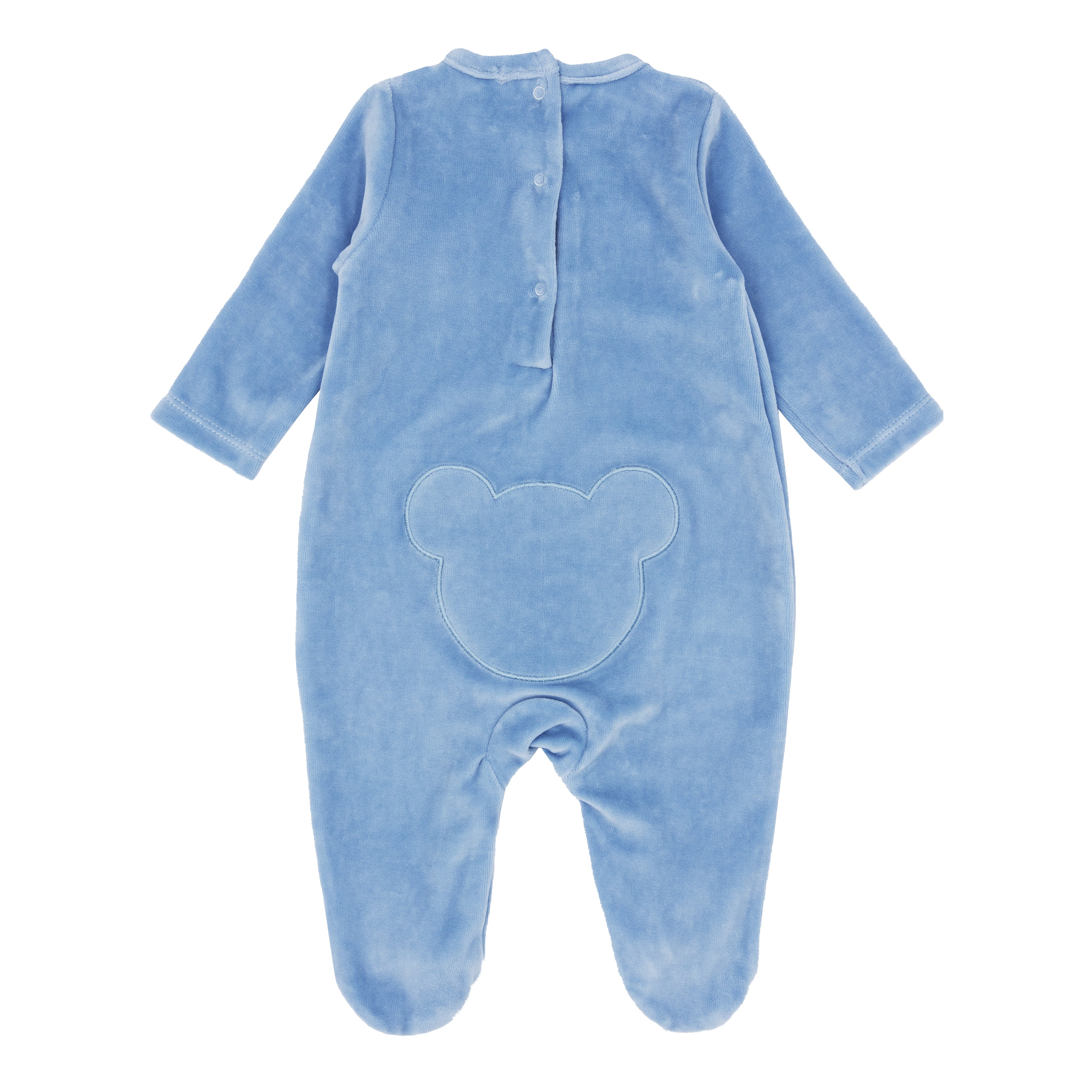BLUES BABY Teddy Boys Powder Blue Velour Babygrow - CLEARANCE SALE