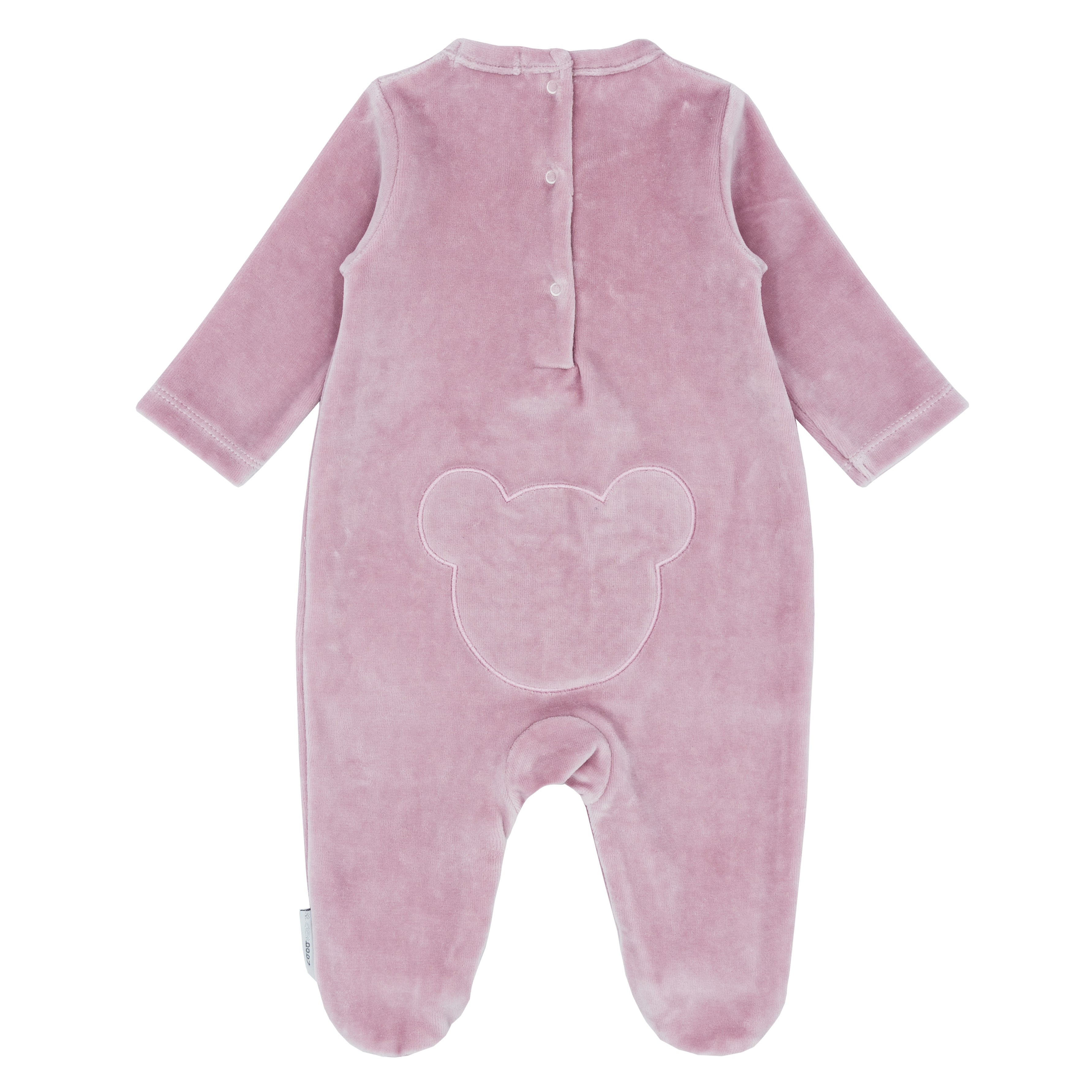 BLUES BABY Teddy Girls Rose Pink Velour Babygrow - CLEARANCE SALE