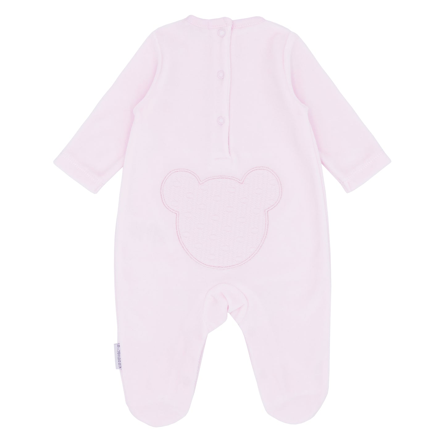 BLUES BABY Teddy Girls Pink Velour Babygrow