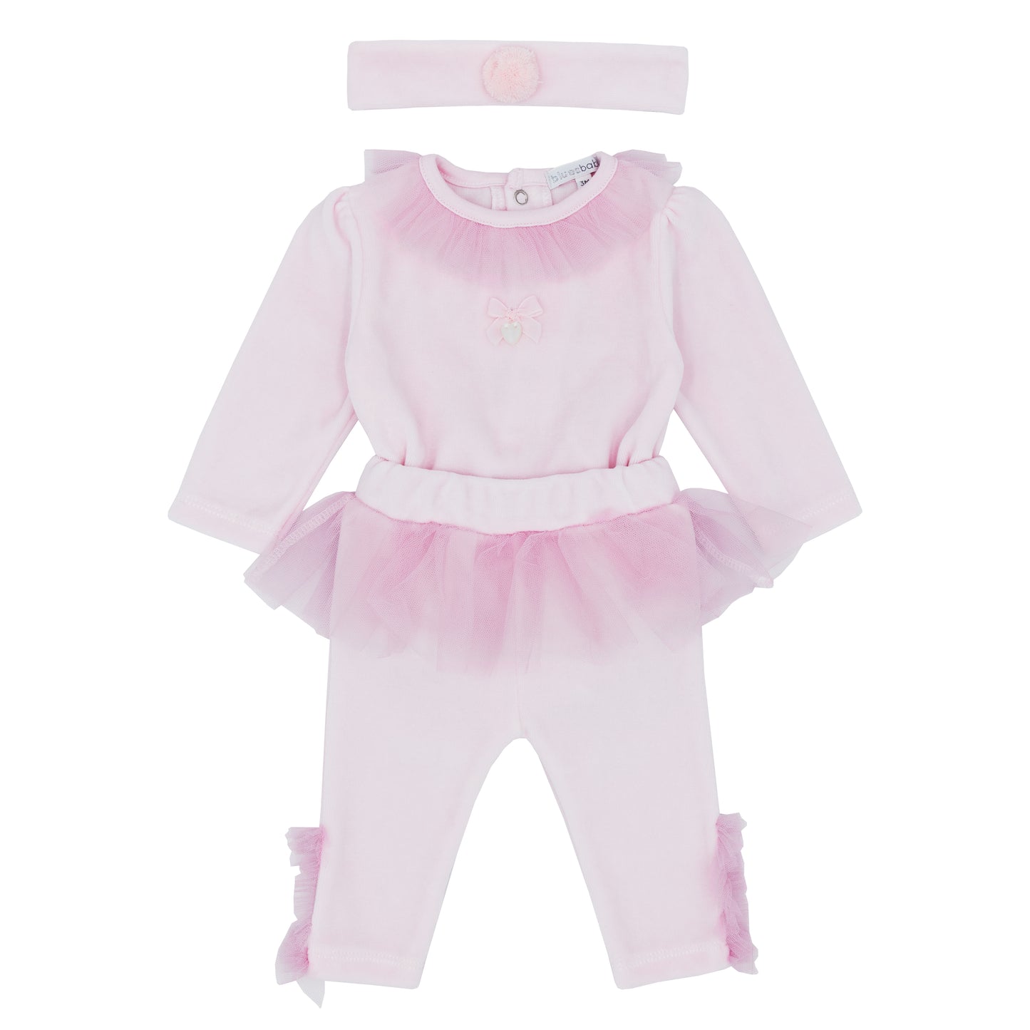 BLUES BABY Portimao Girls Pink Tulle Leggings Set - BB1441