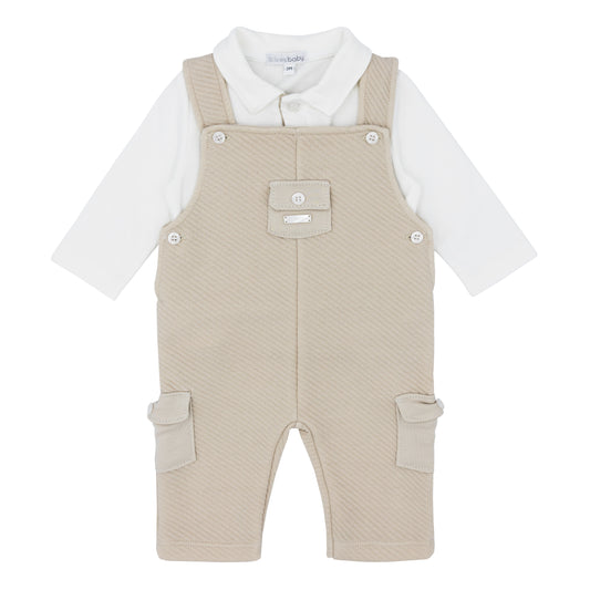 BLUES BABY Almada Boys Beige Dungaree Set - BB1637