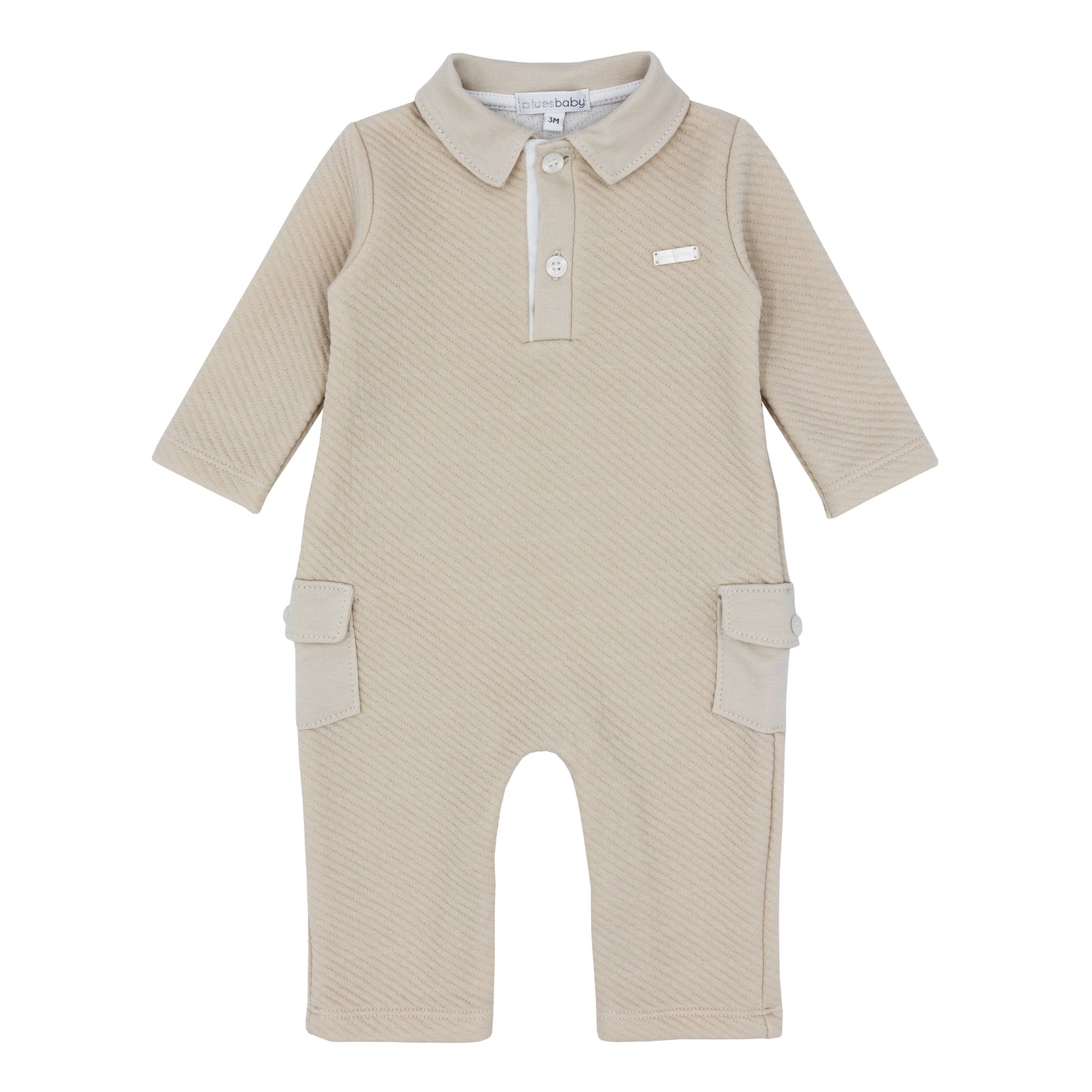 BLUES BABY Almada Boys Beige Shortie Romper - BB1638