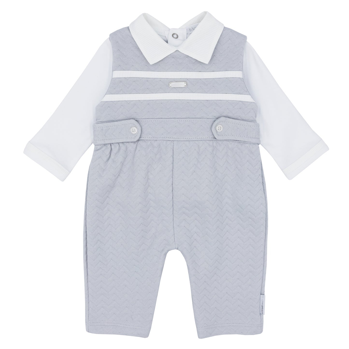 BLUES BABY Braga Boys Grey Dungaree Set - BB1667