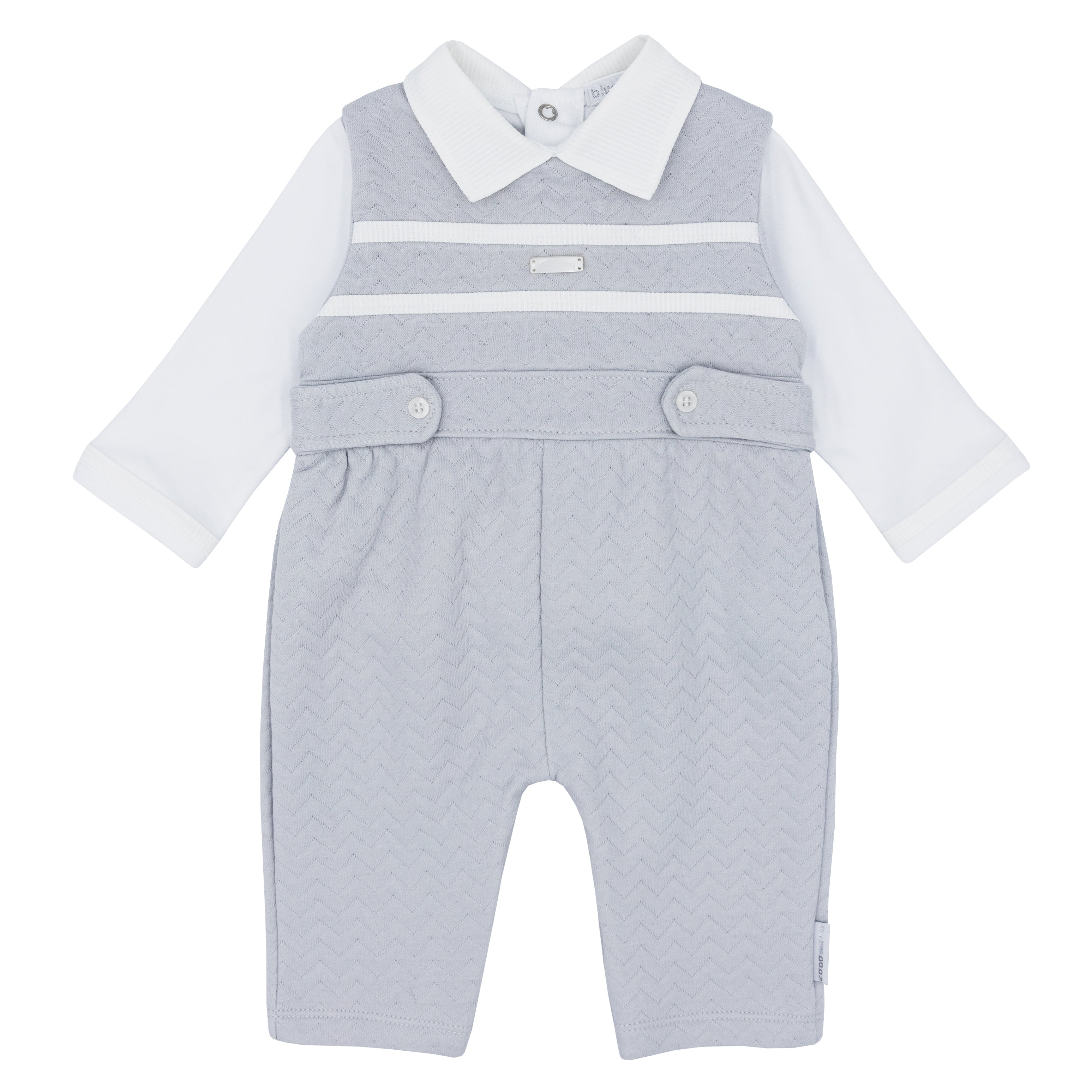 BLUES BABY Braga Boys Grey Dungaree Set - CLEARANCE SALE
