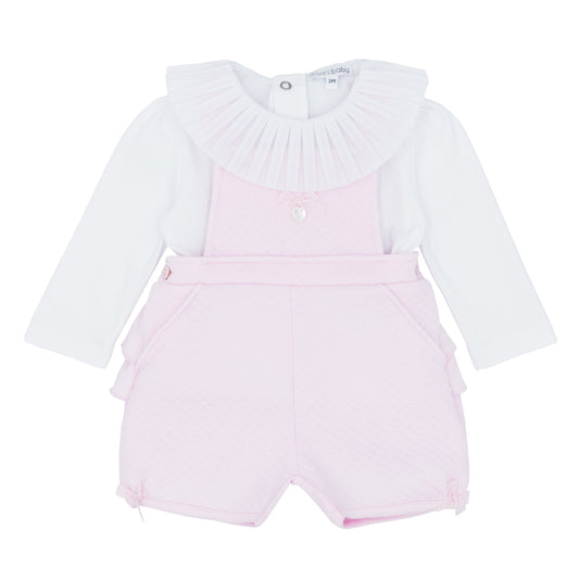 BLUES BABY Amadora Girls Pink Dungaree Set - BB1700