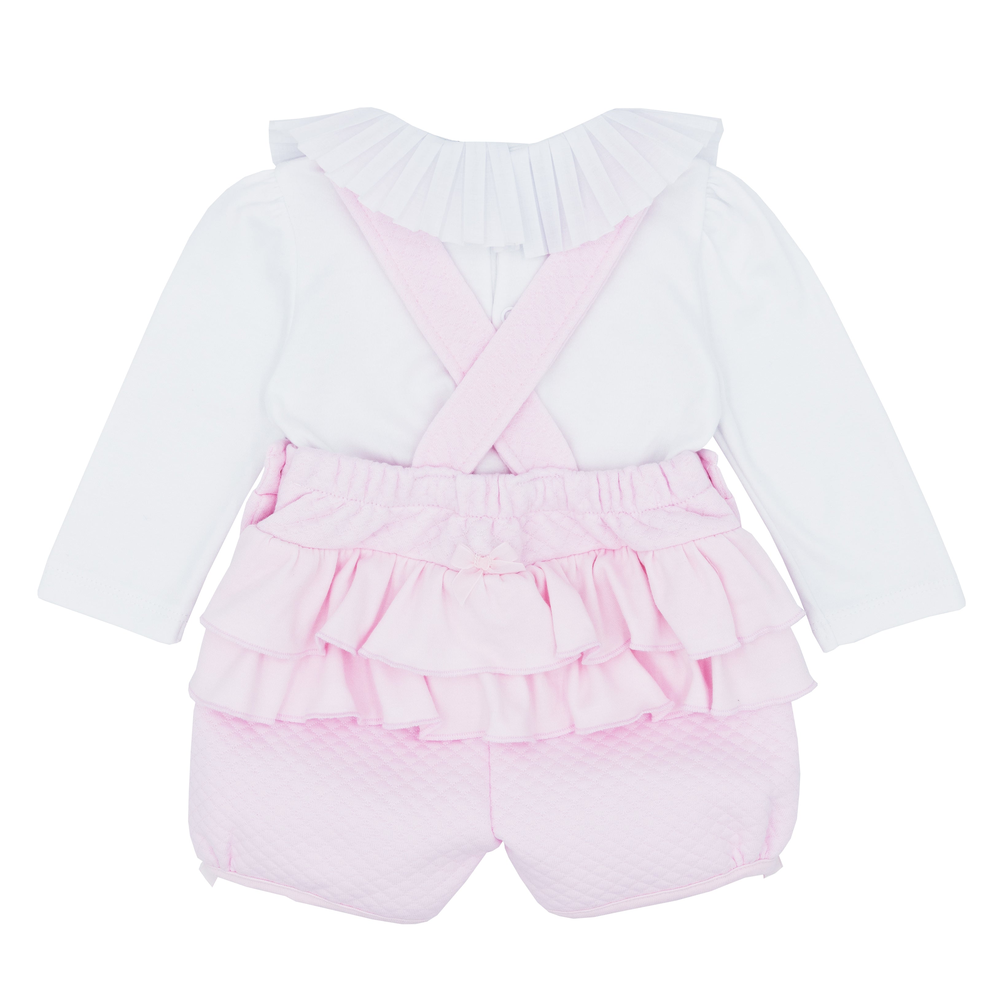 BLUES BABY Amadora Girls Pink Dungaree Set - CLEARANCE SALE