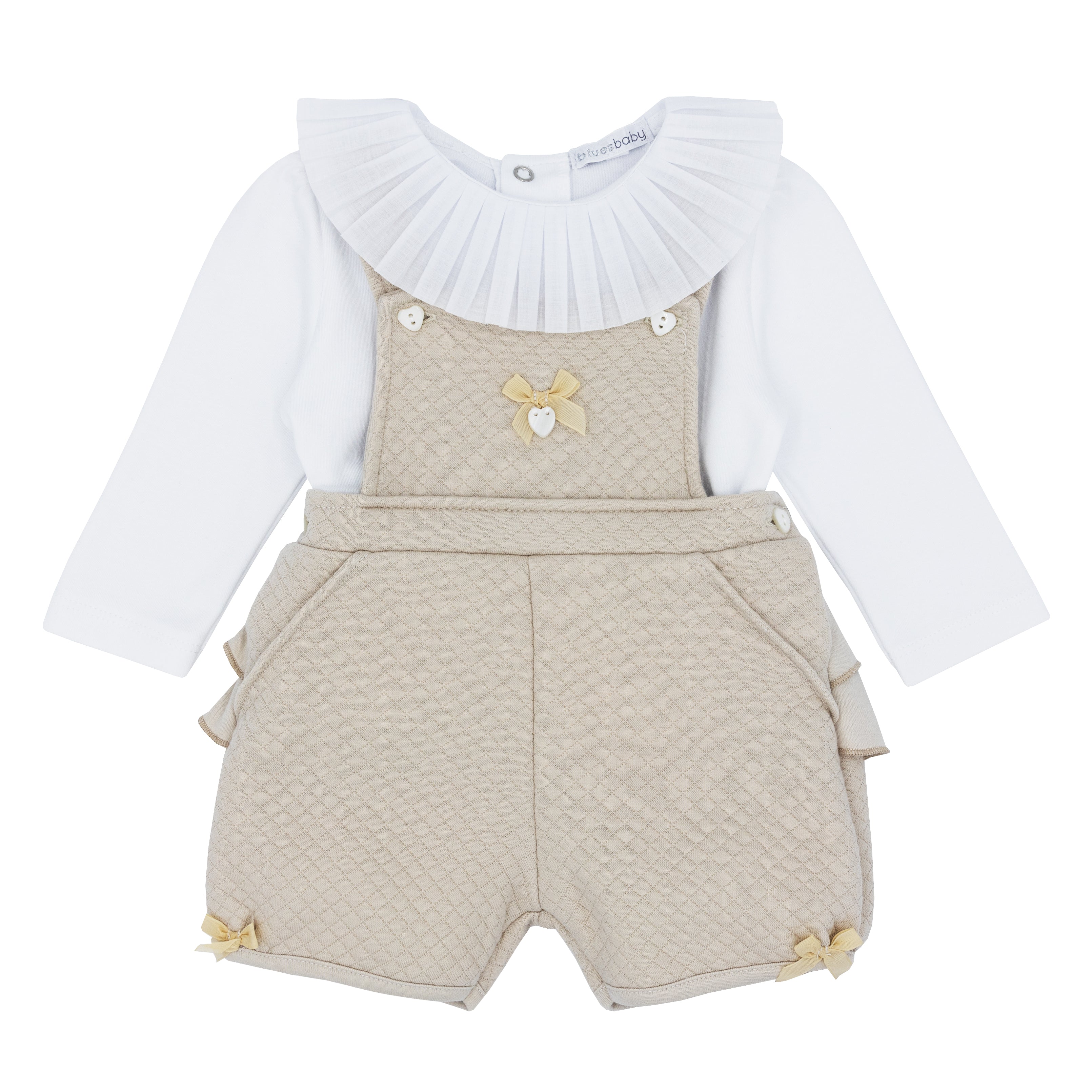 BLUES BABY Amadora Girls Caramel Dungaree Set - CLEARANCE SALE