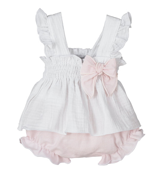 CALAMARO Melisa Baby Girls Pink & White Jam Pant Set - 17929