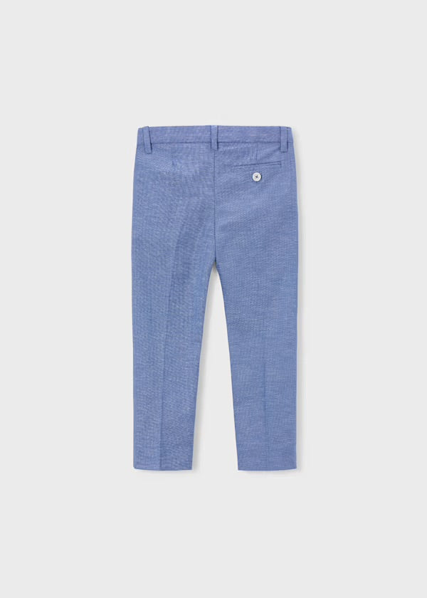 Mayoral Capri-blue tailored boys trousers, back view