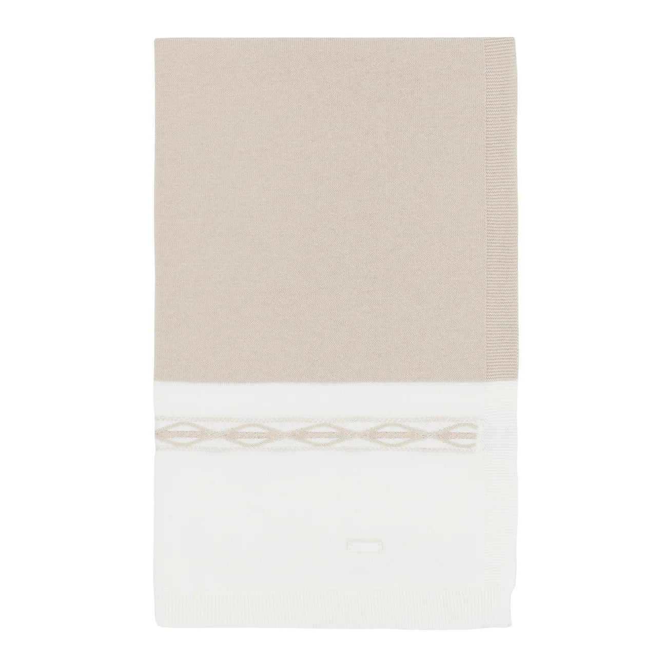 AW25 BLUES BABY Bruges Boys Cream & Beige Knitted Blanket - 2141