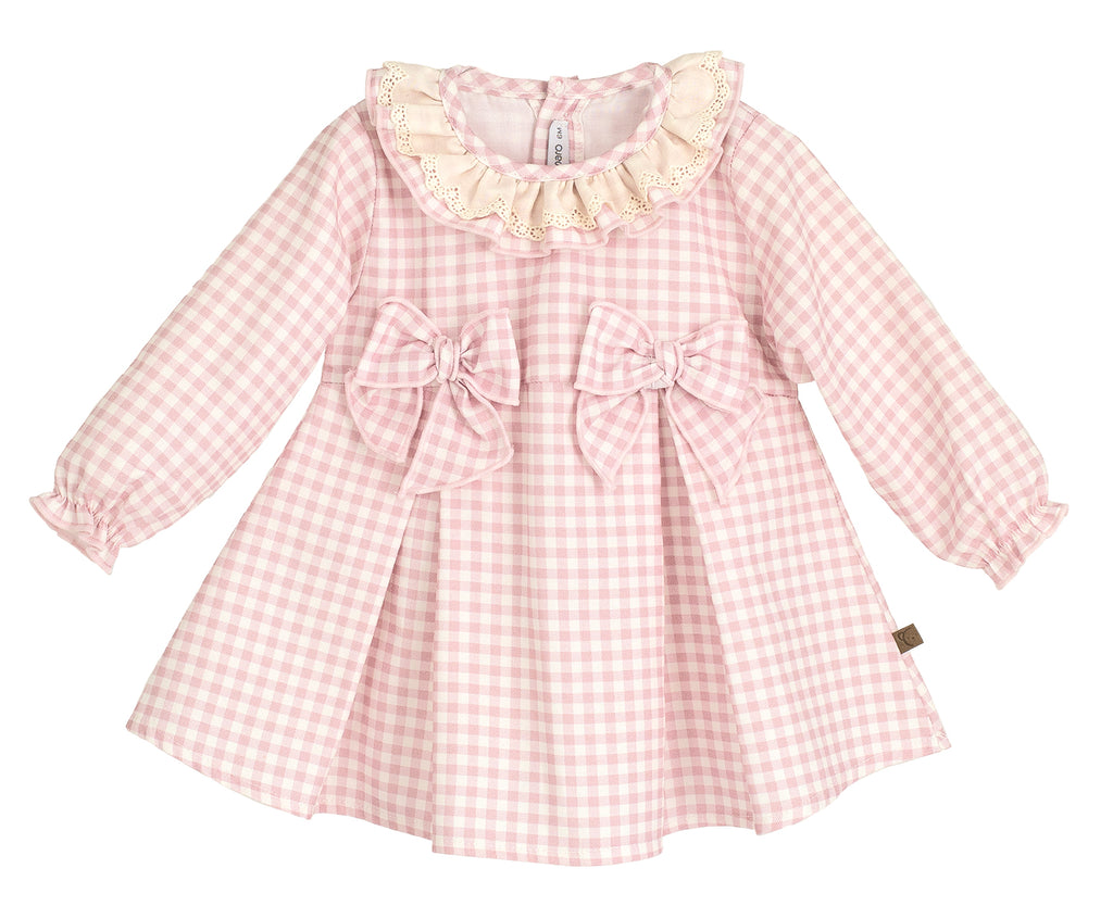 AW25 CALAMARO Berg Girls Pink Gingham Dress - 21303