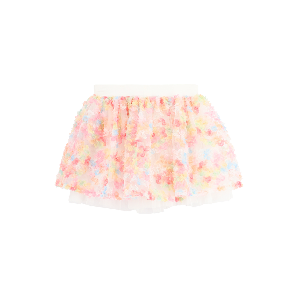 Angel’s Face Blossom girls pastel floral tulle skirt with bow waistband - back