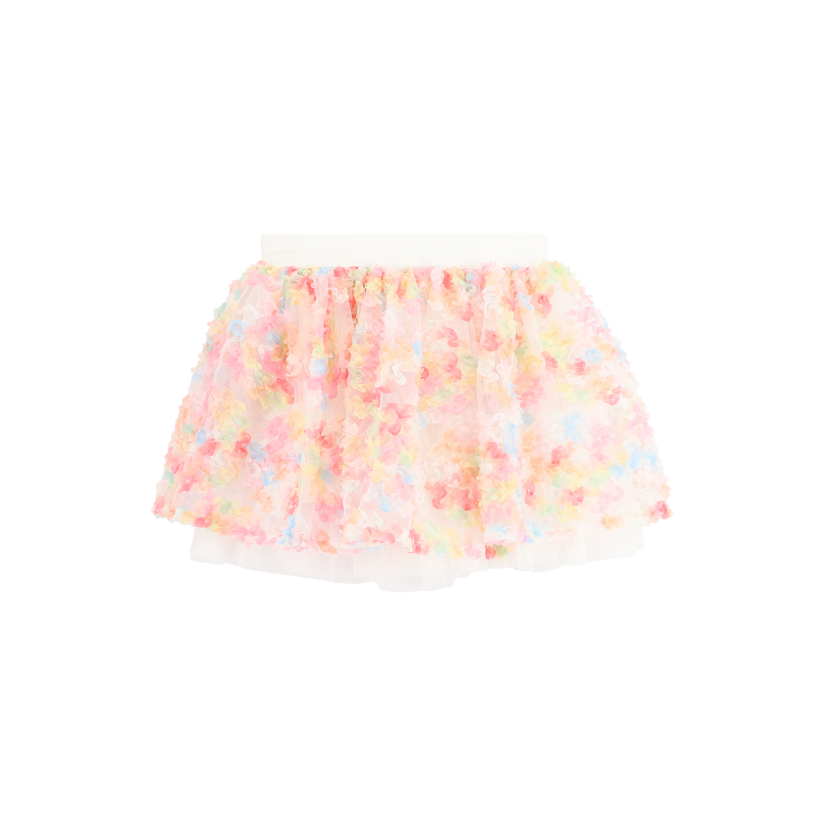 Angel’s Face Blossom girls pastel floral tulle skirt with bow waistband - back