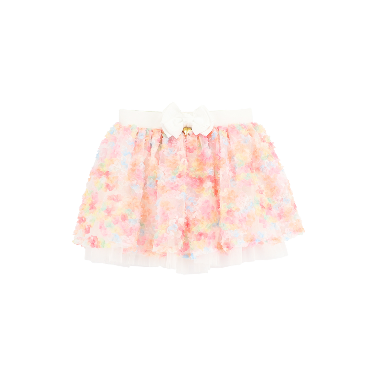 Angel’s Face Blossom girls pastel floral tulle skirt with bow waistband - front