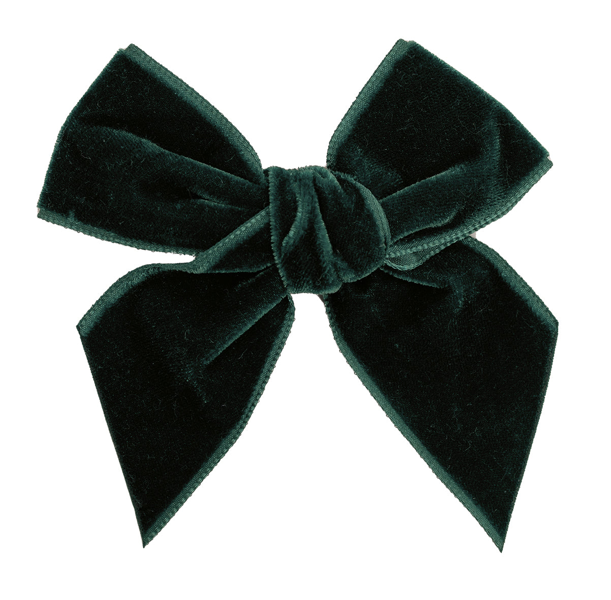 AW25 CALAMARO Galerna Girls Bottle Green Velvet Hair Bow - 77028