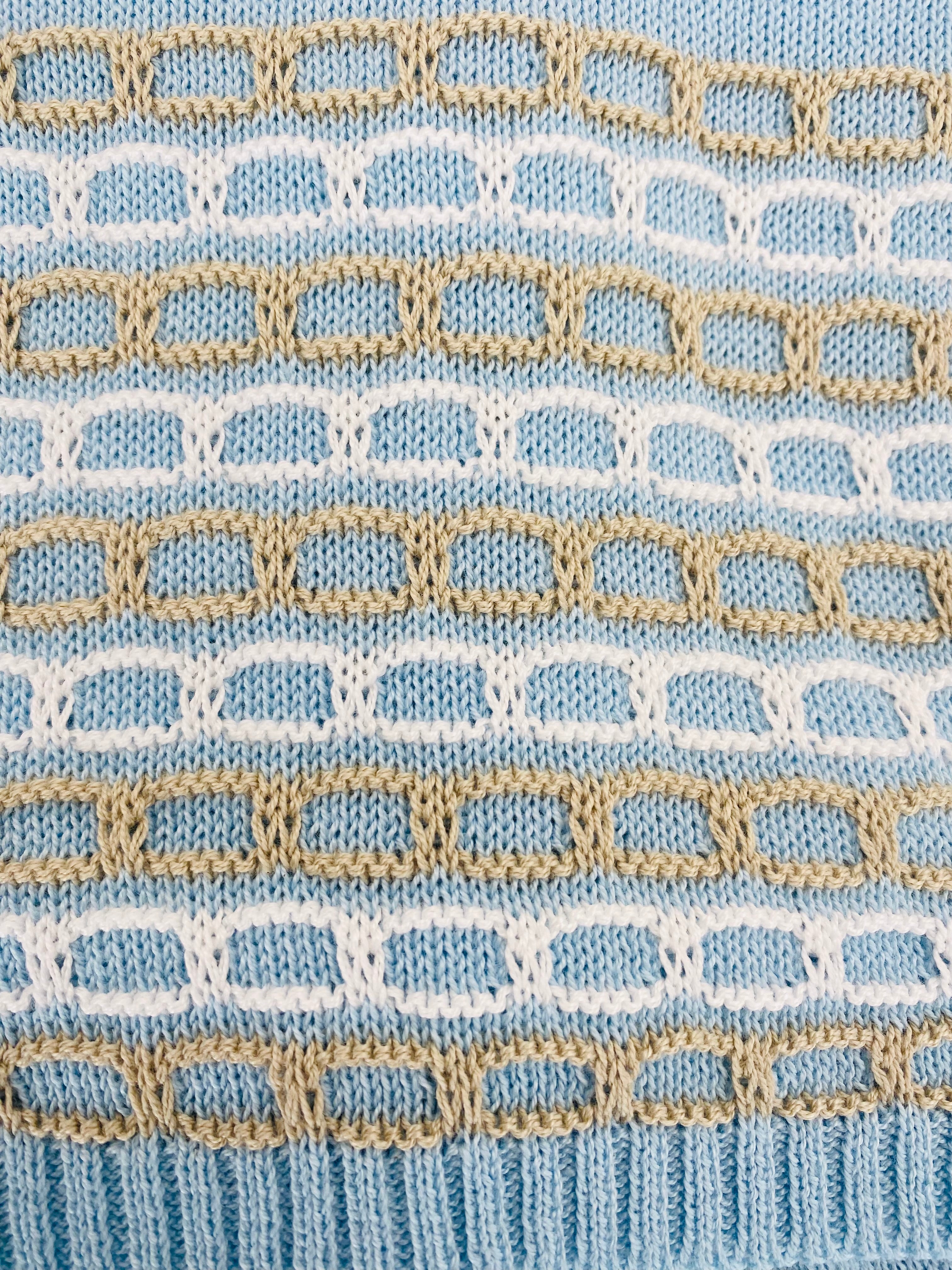 JULIANA Link Boys Blue & Camel Knitted Short Set with Booties