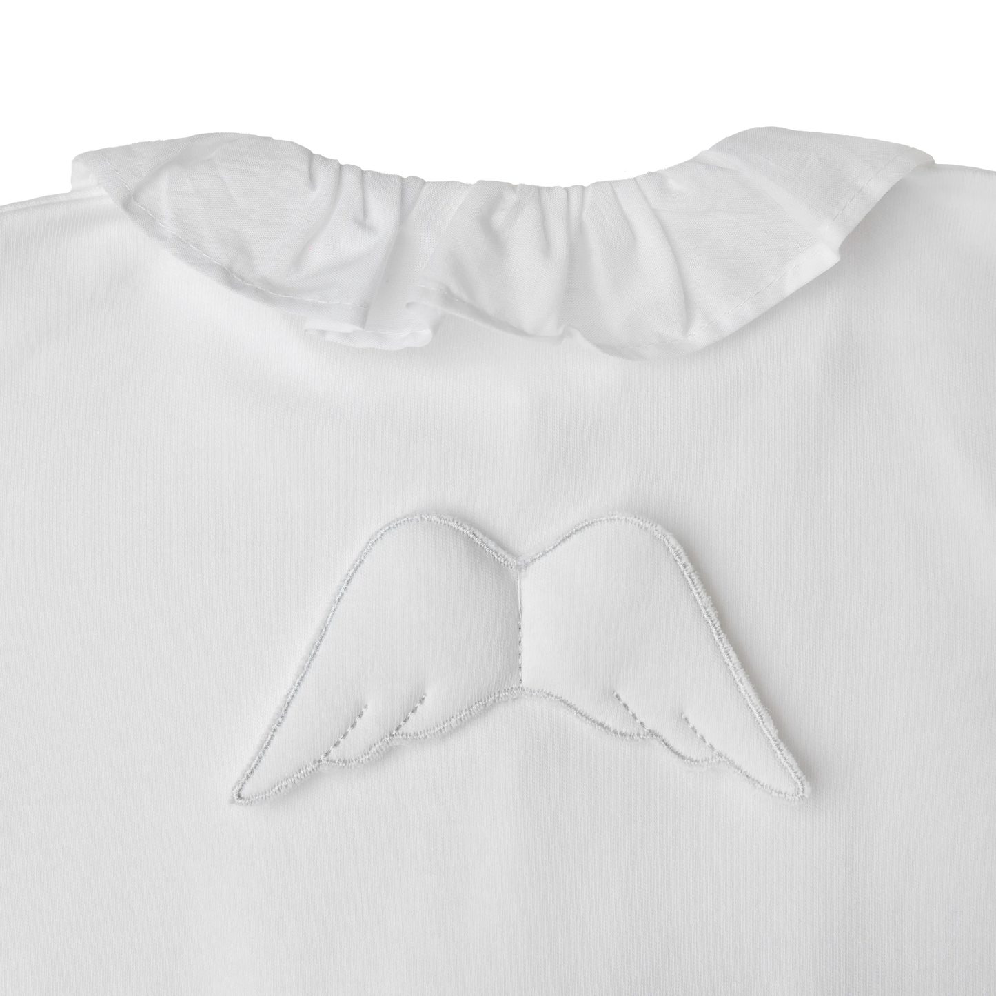 BABY GI Angel Wings White Unisex Frill Collar Cotton Babygrow