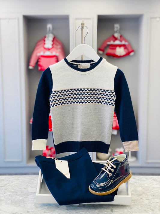 AW25 BIMBALO Boys Navy & Grey Trouser Set