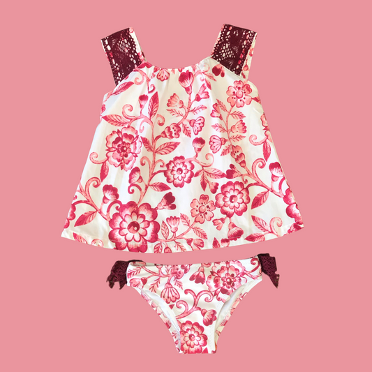 MIRANDA Red Floral Baby Girls Beach Set - NON RETURNABLE