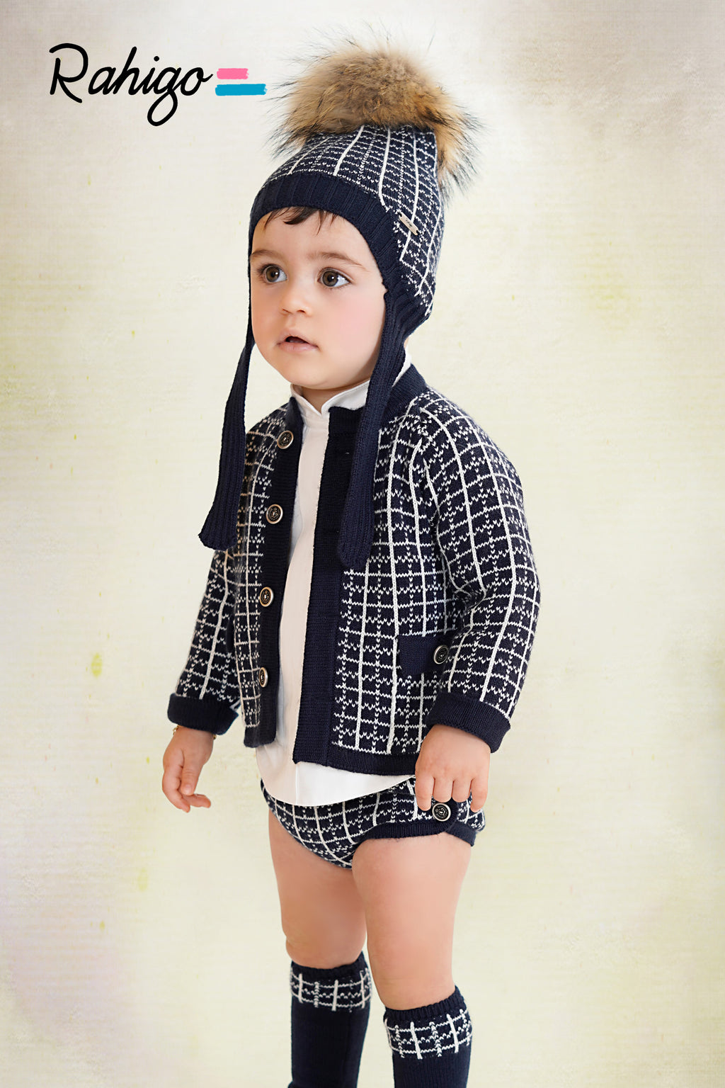 RAHIGO Navy & Cream Boys Three Piece Jam Pant Set - 26220