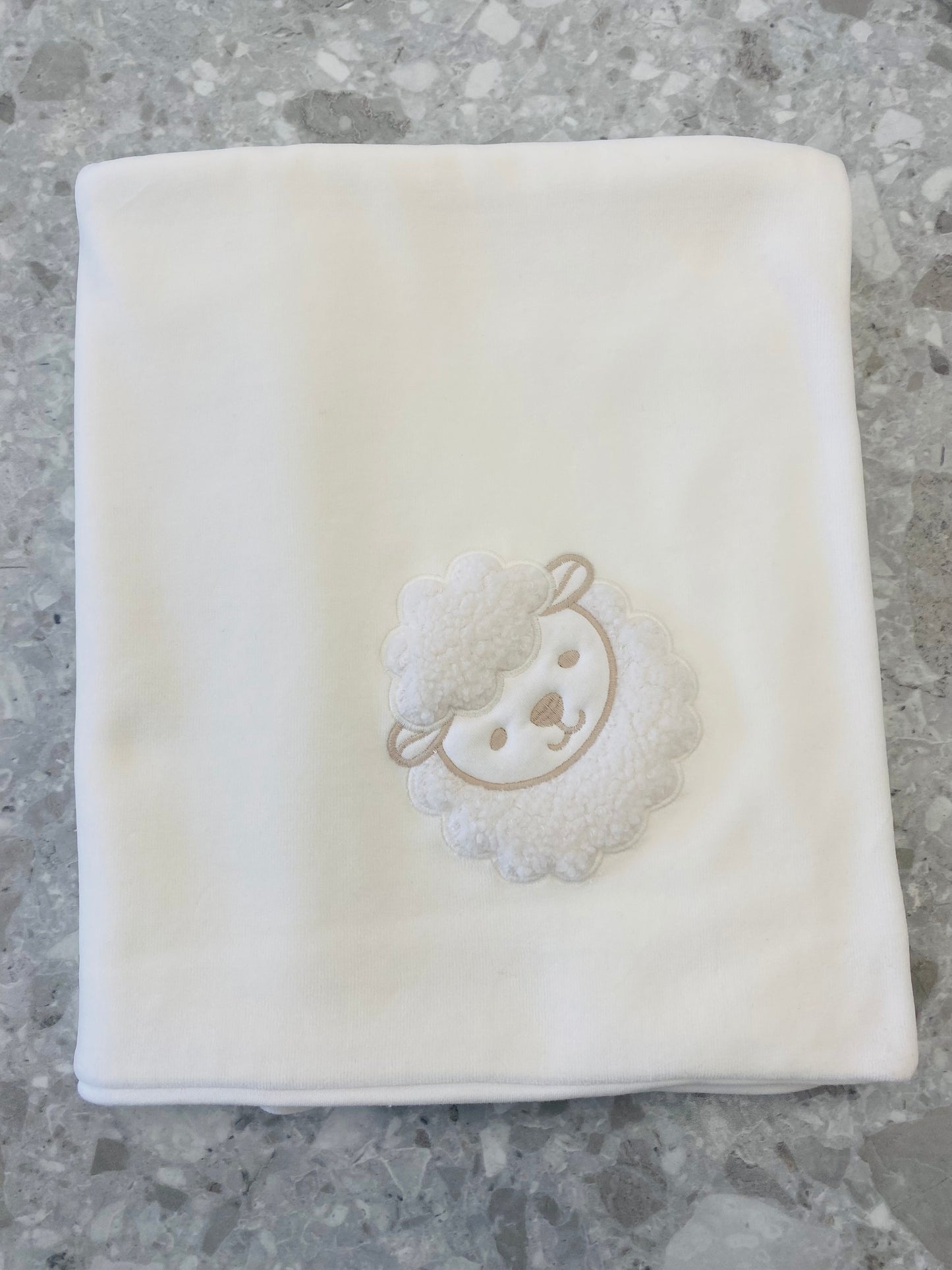 DEOLINDA Farm Winter White Velour Baby Blanket - 241108