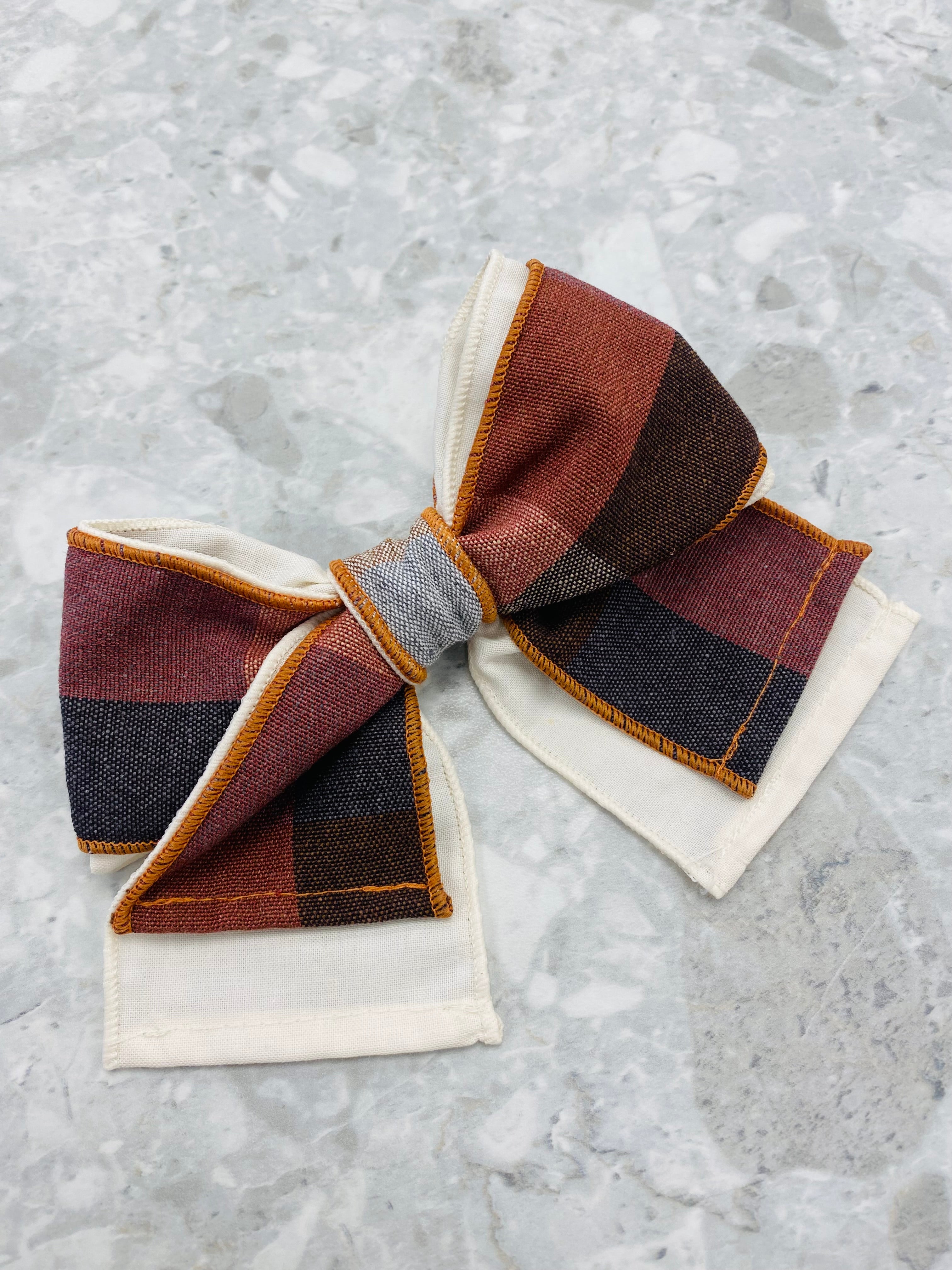 BABINE Calabaza Girls Camel & Brown Hair Bow 