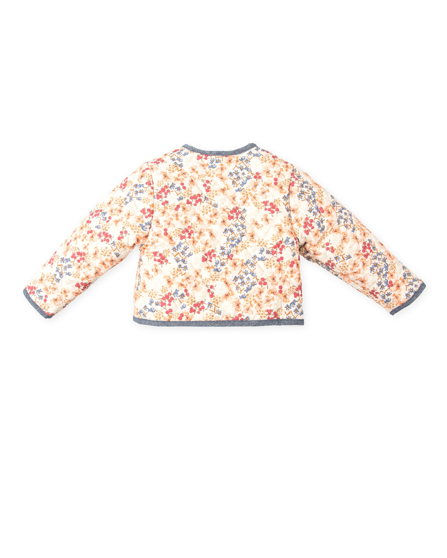 TUTTO PICCOLO AW24 Tierra Girls Dark Orange Floral Quilted Jacket