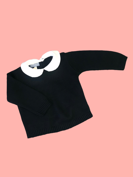 AUREA Navy Boys Knitted Jumper with Peter Pan Collar - NON RETURNABLE