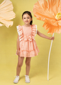 BASMARTI Lola Girls Coral Gingham Dress - 26251