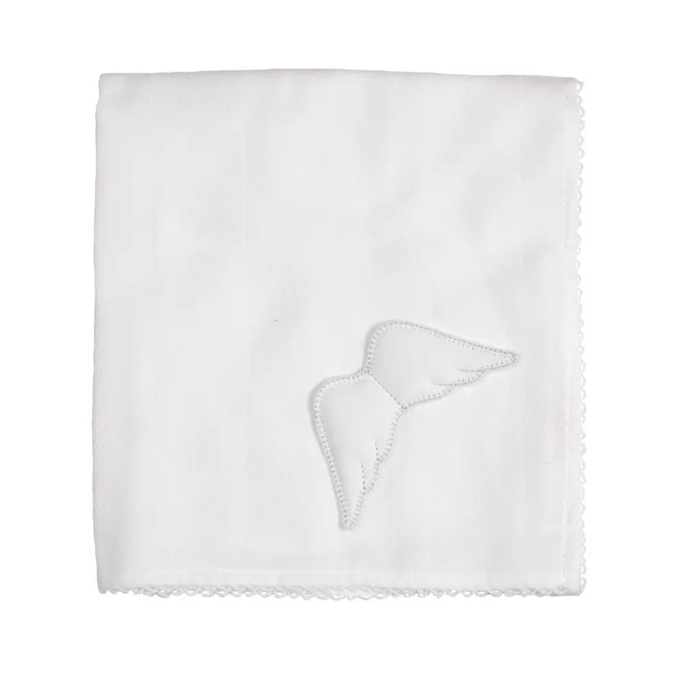 BABY GI Angel Wings White Unisex Cotton Muslin