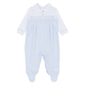 Blues Baby Cadiz boys blue and white Portuguese cotton smocked babygrow BB1791
