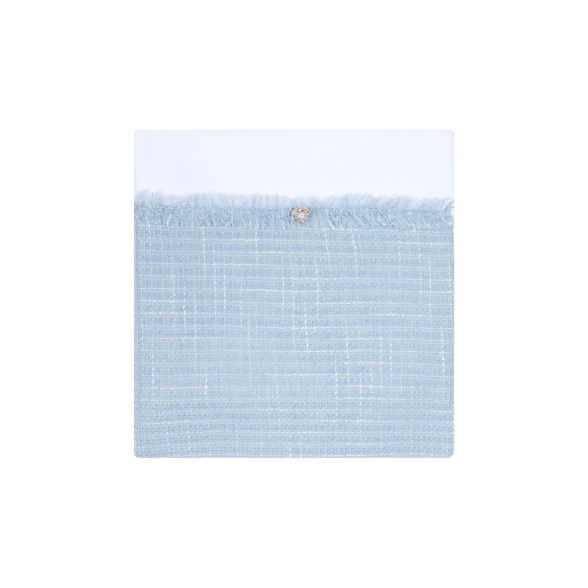 Chic by Deolinda Celeste girls white and blue tweed baby blanket