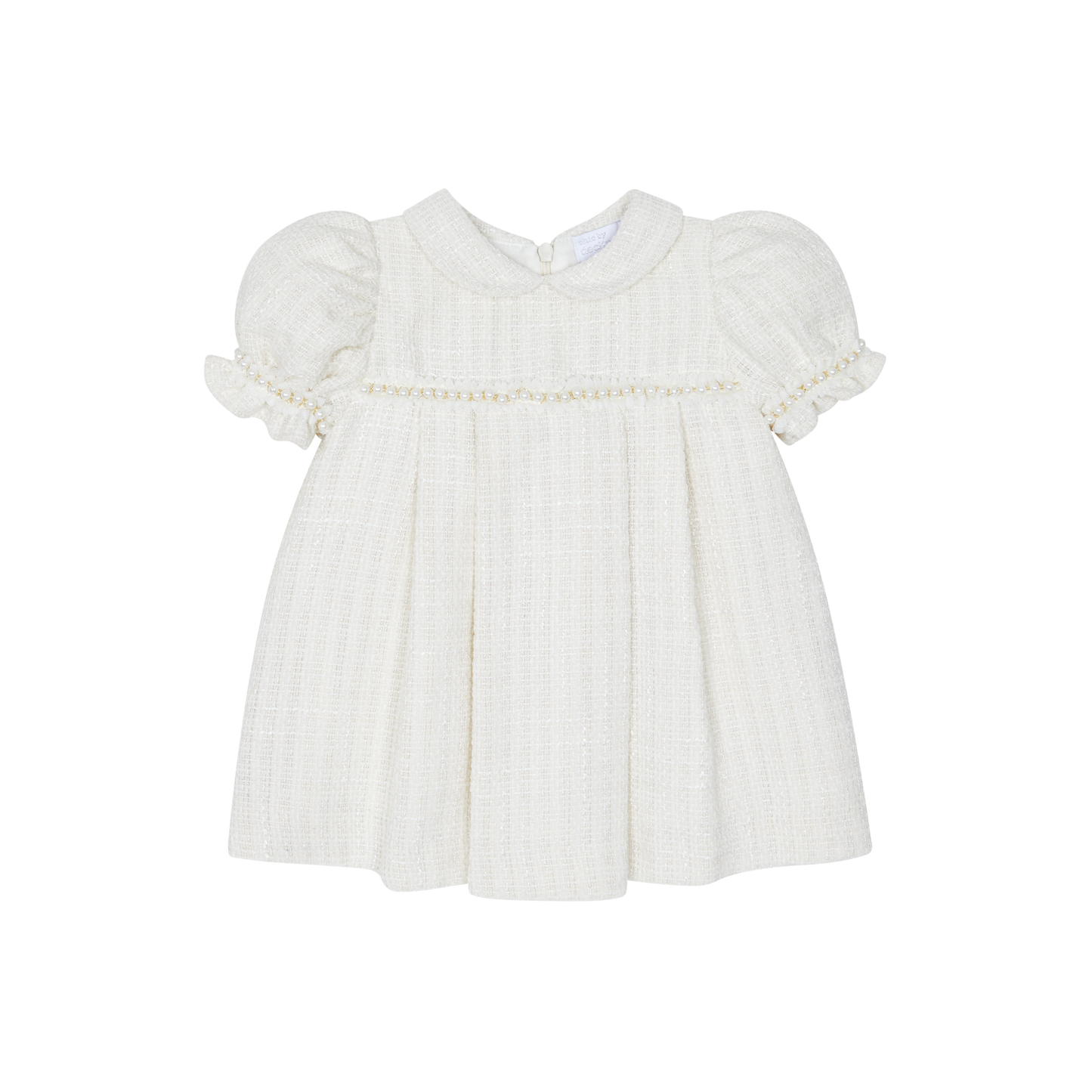 AW25 CHIC BY DEOLINDA Cream Tweed & Pearl Girls Dress