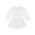AW25 CHIBC BY DEOLINDA Cream Tweed & Pearl Girls Short Set with Jacket