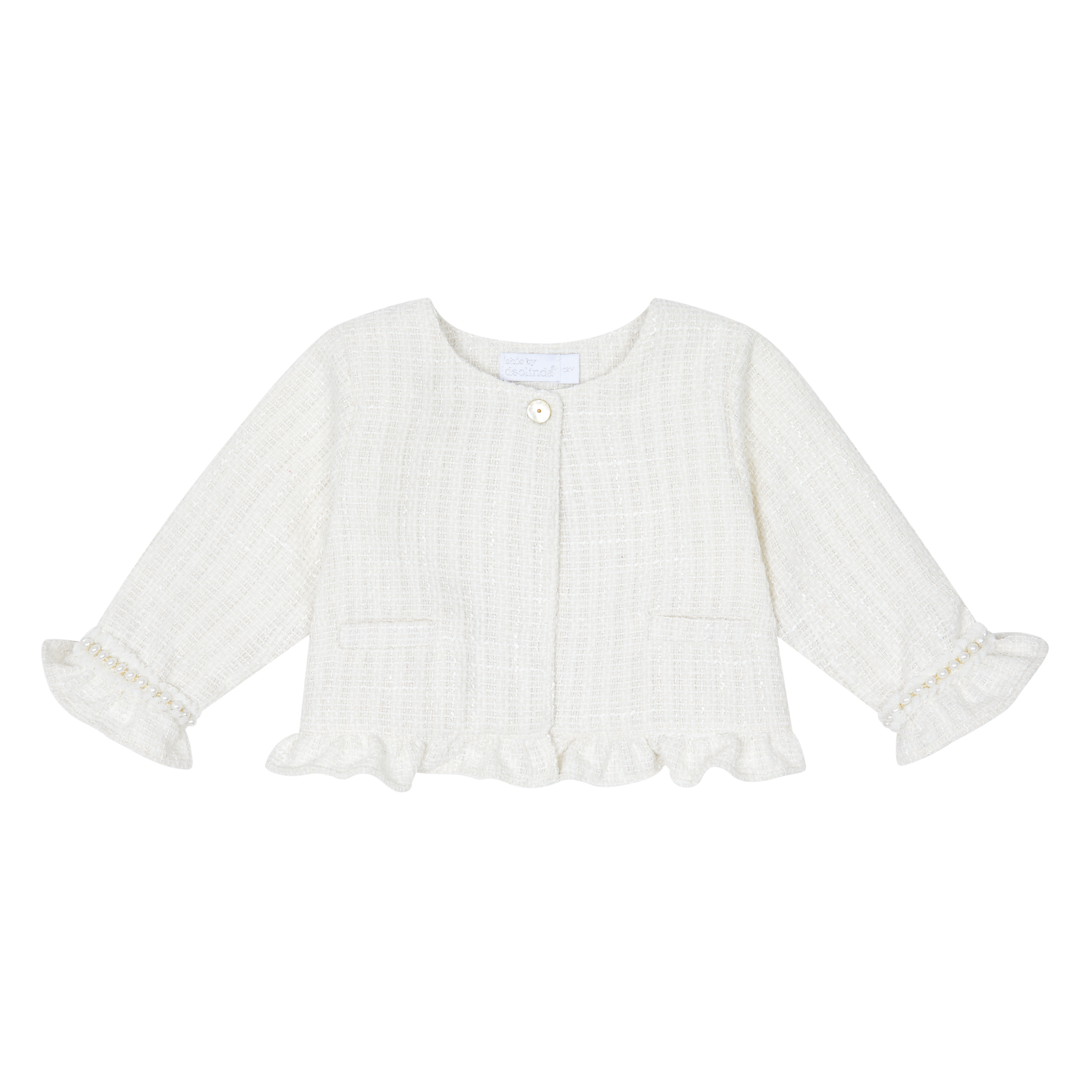 AW25 CHIBC BY DEOLINDA Cream Tweed & Pearl Girls Short Set with Jacket